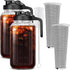 HomeCheer 2 Set 64 oz (2 Quart), Black Cold Brew Coffee Maker, Iced