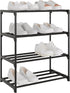 Yegazte Small Metal Shoe Rack,Stackble Shoe Stand Storage Organizer for Entryway, Hallway and