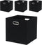 Collapsible Organization Basket, Fabric Foldable Box with Handles, 13x13 Cube Storage Bins Set of 4 for Shelves Bedroom
