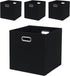 Collapsible Organization Basket, Fabric Foldable Box with Handles, 13x13 Cube Storage Bins Set of 4 for Shelves Bedroom