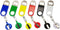 Retractable Flat Beer Bottle Opener with Belt Clip for Bartenders, Waiters, Multi Colors 6-Pack