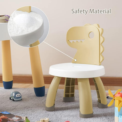 2+ Toddler Chair,Plastic Kids Dino Chair,Sturdy Durable and Lightweight Toddler's Activity Chairs,Anti-Slip Ergonomic
