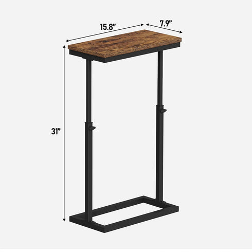 TB01BB083 TUTOTAK End Table, Side Table, Tall Couch Table, Sofa Table, Living Room, Bed Room, Brown