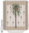 Palm Tree Shower Curtain Set with Hook, 36" x 72", Tropical Beach Plant Leaves, Waterproof Bath Curtains