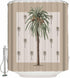 Palm Tree Shower Curtain Set with Hook, 36" x 72", Tropical Beach Plant Leaves, Waterproof Bath Curtains