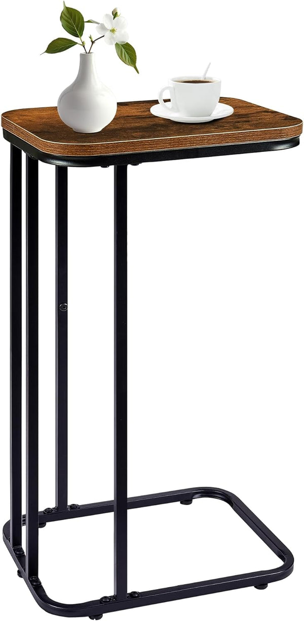 KJGKK C Shaped End Table, 27 Inches High Small Side Table for