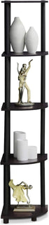 Furinno Turn-N-Tube 5 Tier Corner Display Rack, Multipurpose Shelving Unit, 1-Pack, Dark Walnut