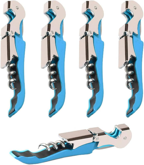 Professional Waiter Corkscrew Wine Openers Set (4 PCS) with Heavy Duty Stainless Steel Hinges for Bartenders