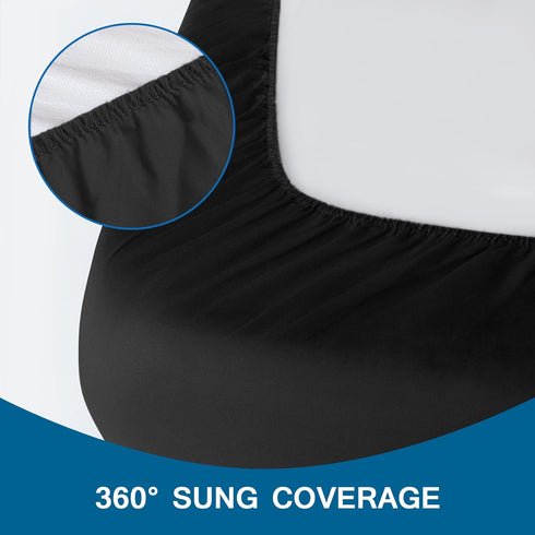 Cot Sheets 30" x 80", Fitted Mattress Sheet for Narrow Twin, Camping Cot, Super Soft Microfiber, Black