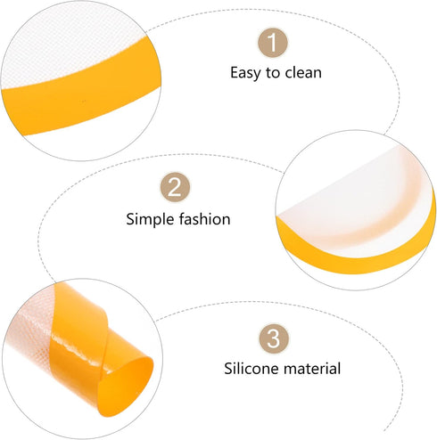 YARNOW Non Stick Baking Mat, Round Silicone Mat for Pie, Bread, Macaron, Pastry, 12 Inch, Random Color