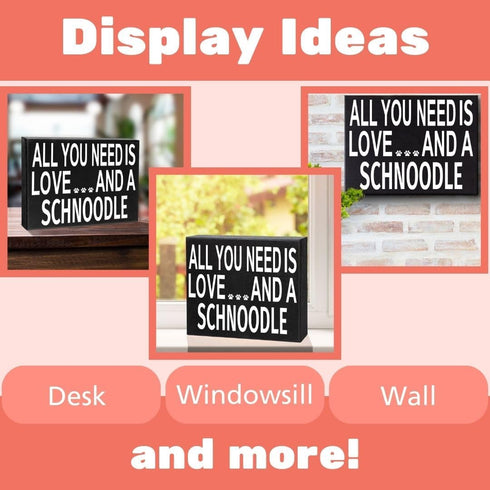 JennyGems All You Need Is Love and a Schnoodle Wooden Sign, Schnoodle Gifts, Wall Hanging, Made in USA