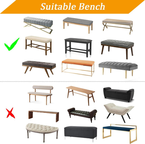 Fuloon Fuax Leather Dining Bench Cover - Anti-Dust Stretch Bench Slipcover Waterproof Seat Cushion Protector