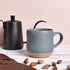 Bosmarlin Large Stoneware Speckled Coffee Mug, 17 Oz Ceramic Tea Cup, Dishwasher and Microwave Safe, Blue
