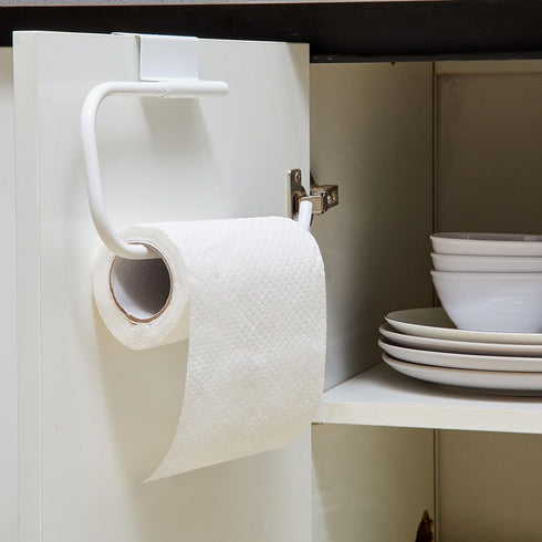 12.4 Inches Steel(White,1 Yaocom Cabinet Door Paper Towel Holder Camper Under Sink No Drilling Paper Towel Storage
