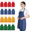 16 PCS Plain Color Bib Adult Apron for Women Men with 2