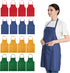 16 PCS Plain Color Bib Adult Apron for Women Men with 2