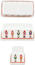 Counter, Countertop, Bico Christmas Soldier Ceramic Butter Dish with Lid, Wide Butter Keeper for Kitchen Microwave