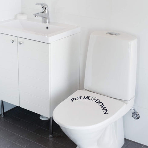 AUEAR Funny Bathroom Toilet Seat Sticker Decal Reminder Decoration for DIY (4 Pack)