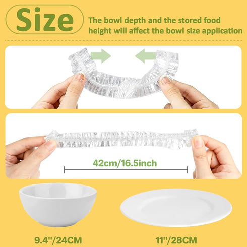 200 MAQIHAN Bowl Covers for Bread Proofing - Medium Plastic Wrap Food Sourdough Baking Rising Elastic Reusable Plate