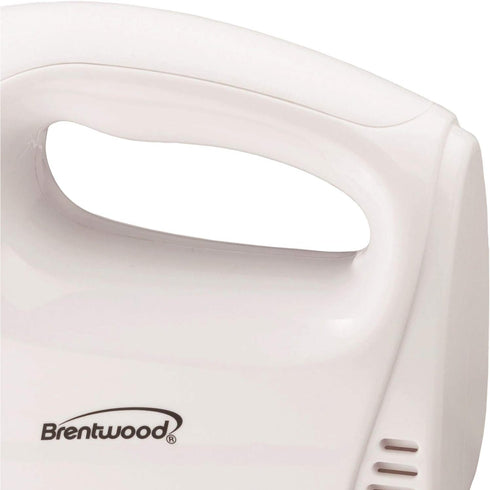 Brentwood Electric Hand Mixer - Lightweight 5-Speed, White