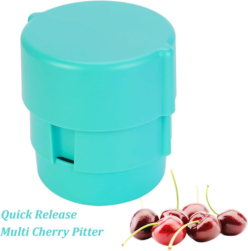 Cherry Pitter - Portable Corer Tool for Pitting up to 6 Cherries at Once, Dishwasher Safe ABS Construction, Blue