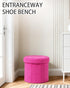 Round Storage Ottoman Foot Stool and Poufs Ottoman, Teddy Velvet Ottoman Foot Rest, Foot Rest for Living Room Bedroom