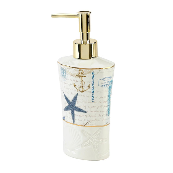 Avanti Linens Lotion Pump/Soap Dispenser - Nautical Inspired Guest Bathroom Essentials (Antigua Collection)