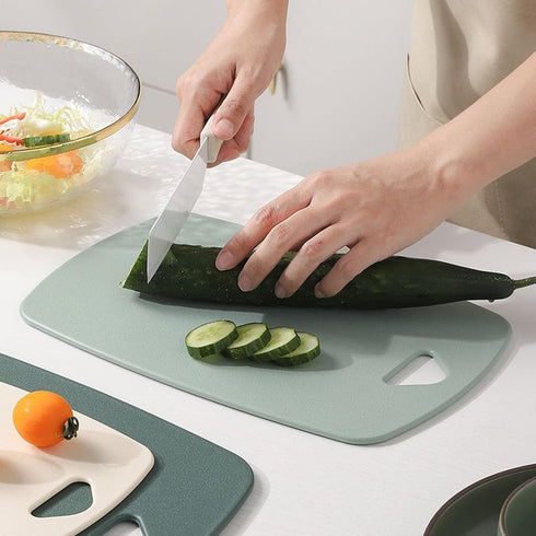 Plastic Cutting Board Set of 3 - Thick Chopping Boards for Kitchen, Easy Grip Handle, Dishwasher Safe (Green, 3Pcs)