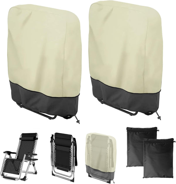 2Pcs Zero Gravity Chair Cover, Waterproof Outdoor Folding Chair Covers, Dustproof Lawn