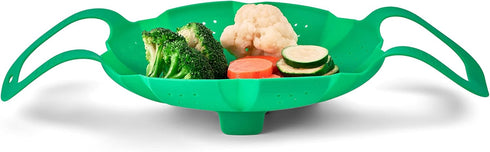 Cuisipro Silicone Vegetable Steamer, 16 x 9 x 3in, Green
