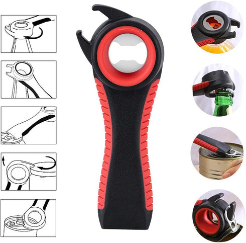 Astofli 5 Pack Jar Opener for Seniors with Arthritis, Easy Twist Lid Opener with 2 Rubber Jar Grippers, Multi Can