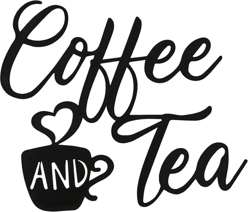 Ferraycle Coffee Sign Metal Hanging Wall Art, 12 x 10.2 Inch Black Wall Decor Cafe Bar Letter Sign for Cafe Farmhouse