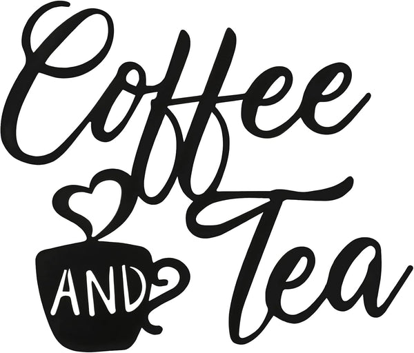 Ferraycle Coffee Sign Metal Hanging Wall Art, 12 x 10.2 Inch Black Wall Decor Cafe Bar Letter Sign for Cafe Farmhouse