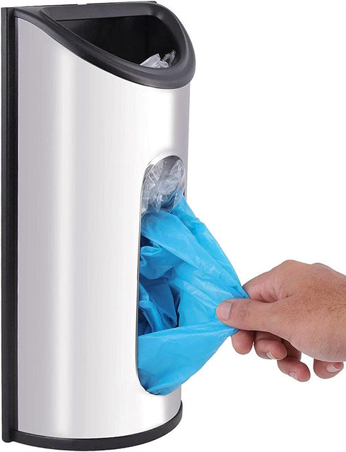 Magnetic Wall Mounted Trash Bag Holder, Grocery Bag Holder Stainless Steel Kitchen