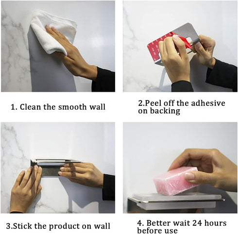 304 10LB Shower Soap Holder - Minimalist Design SUS Soap Dish - No Drilling Bar Soap Holder - Max Bearing