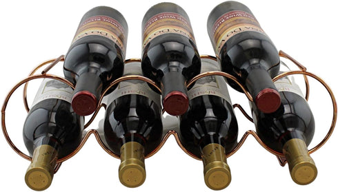 Dependable Industries Essentials Rose Gold Stackable Table Top Wine Rack, Holds 7 Bottles, Perfect for Home Decor