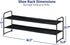 Closet, 2 42.5 Inches SUFAUY Shoe Rack Storage for Bedroom Stackable Tier Fabric Shoe Organizer Shelf, Long, Black