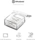 OfficeGoods Acrylic Desk Organizer with Silver Base, Functional & Elegant Storage Box for Home or Office