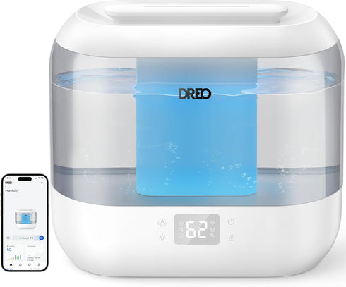 Dreo Smart Humidifiers for Bedroom, Top Fill 4L Supersized Humidifier Large Room