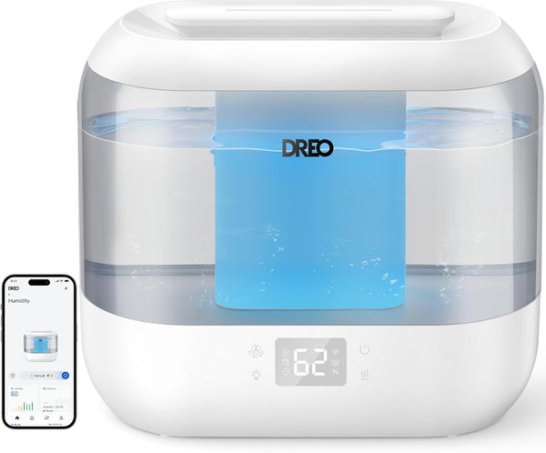 Dreo Smart Humidifiers for Bedroom, Top Fill 4L Supersized Humidifier Large Room