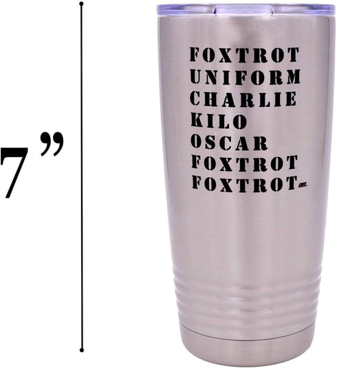 Rogue River Tactical Funny Military Acronym 20 Oz. Travel Tumbler Mug with Lid, Vacuum Insulated Hot or Cold Gift