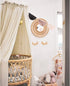 YIUOR Kids Bed Canopy with Frills Cotton Cover Net for Crib Reading Nook Curtain Hideaway Hanging Round Tent Nursery