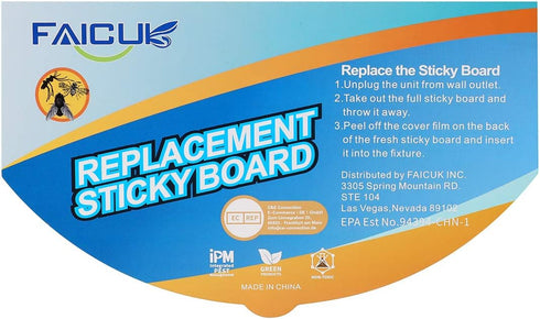 Faicuk FA-FLT07 Pack 10 Replacement Glue Board for Wall Sconce Fly Light