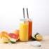 12 PACK, 16 OZ 2 Glass Juice Bottles with Airtight Lids, Bonus Straws & Perforated Lids, Reusable Juicer, Juicing