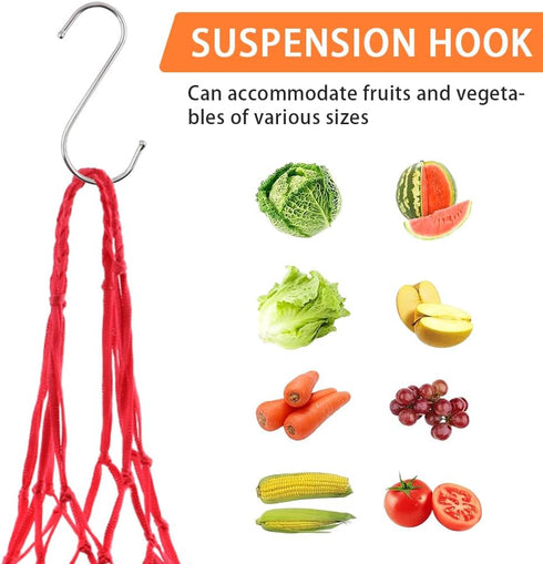 Ranjaner 4pcs Duck(4 Chicken Vegetable Hanging Feeder Polyester Chicken Vegetable String Bag with Metal Hooks in Coop