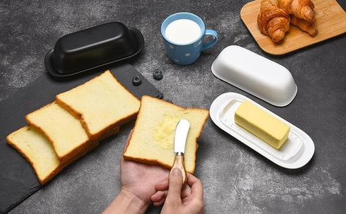 Hekeieon Butter Dish with Lid, Butter Keeper, Easy Scoop,Butter Container Holds for East/West Coast Butter, Dishwasher