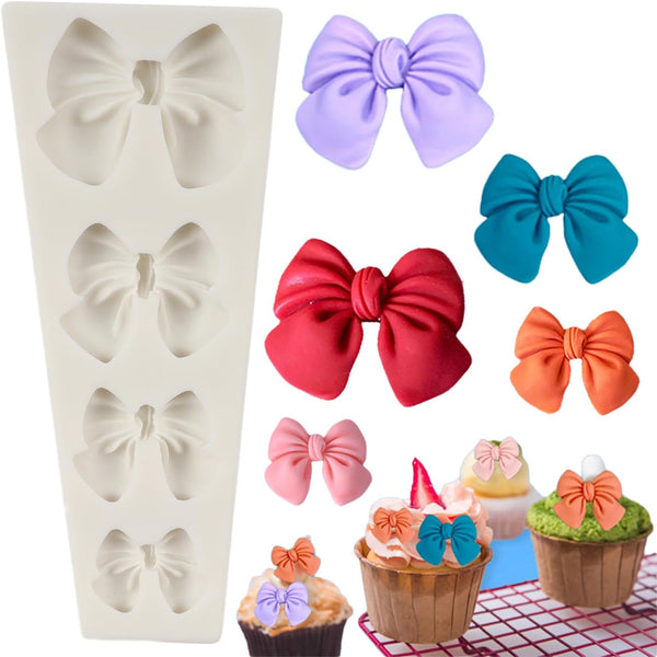 Bowknot Fondant Mold, Bow Tie Silicone Mold for Cake Decoration, Sugar Candy Cake Pop Bow Craft Molds