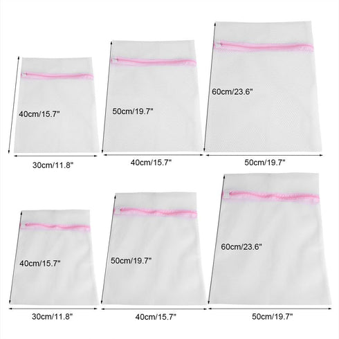 Zipped Lingerie Washing Bag, Laundry Machine Mesh Clothes Socks Bra Underwear Bags for Home Use (Fine mesh 30*40cm)