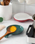 FE FUN ELEME Ceramic Spoon Rest for Kitchen Countertop, Large Lace Embossed Spoon Holder, 5.5inch Utensil Tray (Greener)