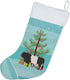 Caroline's Treasures BB9198CS Belted Galloway Cow Christmas Stocking, Teal Fireplace Hanging Stockings for Christmas